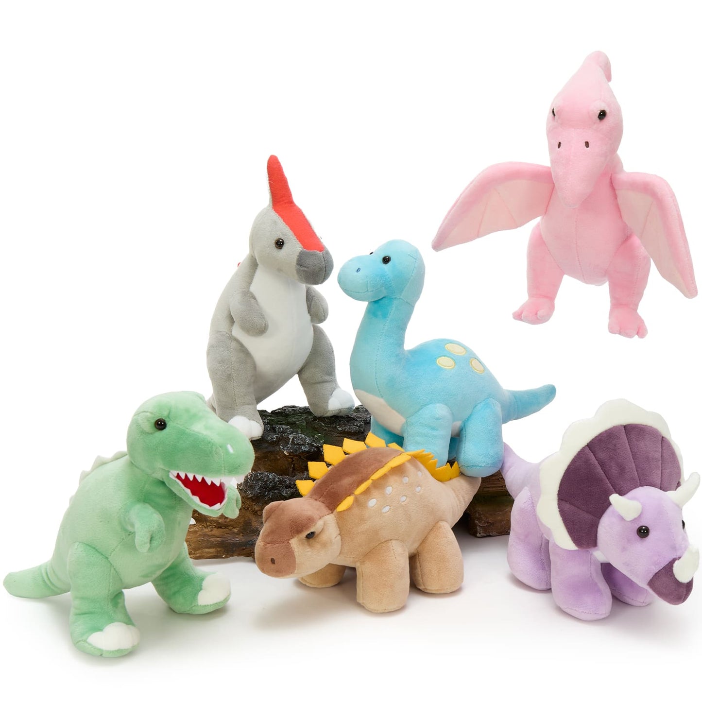 Mini dinosaur plush toy set with soft stuffed dino animals for kids