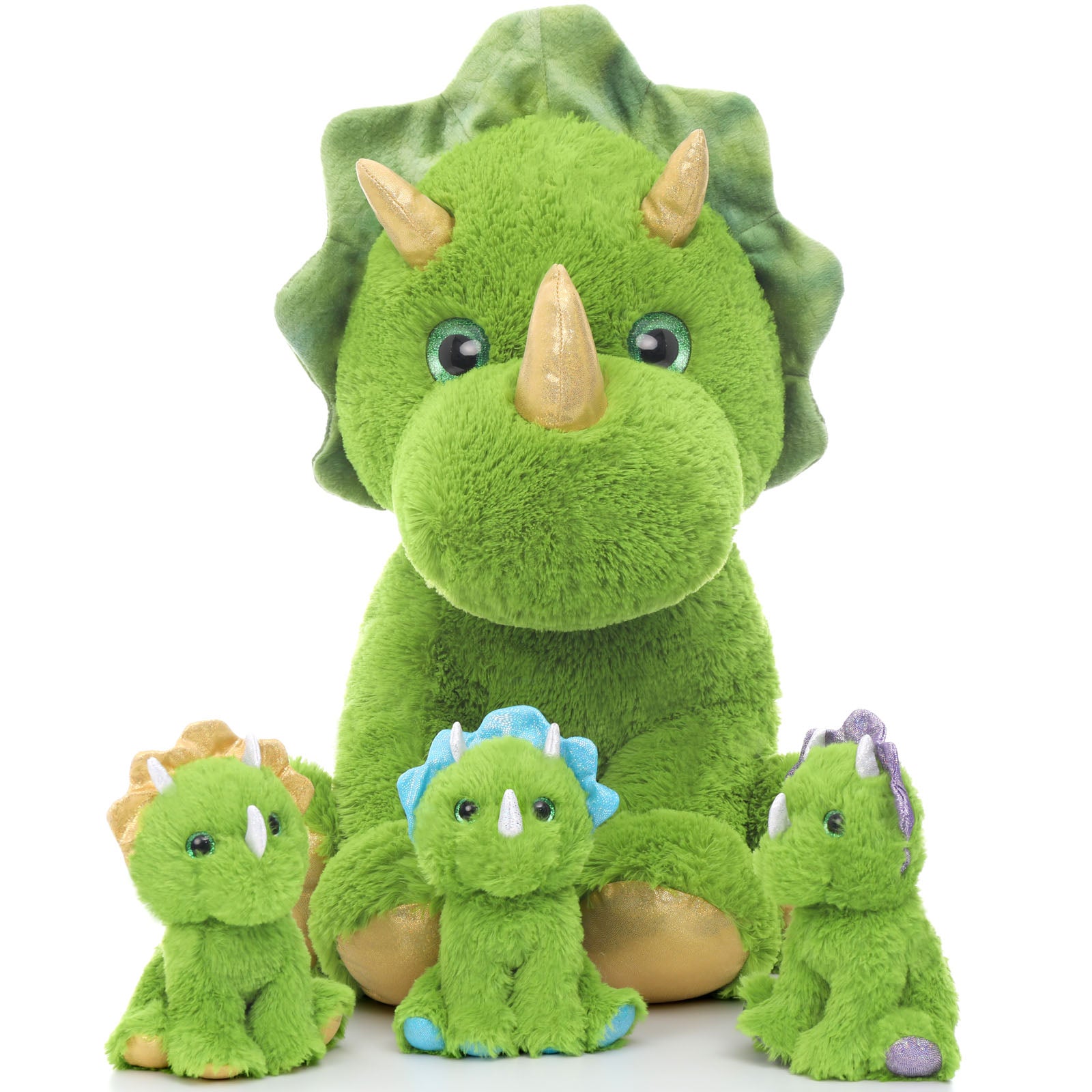 Triceratops-Plüschspielzeug-Set, grün, 25 Zoll
