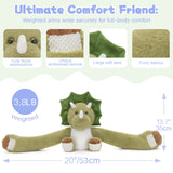 Dinosaur Wighted Stuffed Animals for Kids, Adults - 20 Inches Long Plush Arms for Hugs - 3.8 LBS Dinosaur Stuffed Animal Plushies - Ultra Squishy Body Pillows - Long Arm Plushie Neck Pillow for Sofa, Bed - Gift for Kids, Teens, Adults