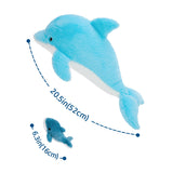 20.5 Inch Blue Dolphin Plush Toy with Four Baby Dolphins