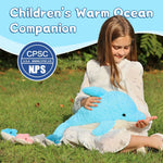 Dolphin Stuffed Animal with 4 Babies, 20.5" Large Dolphin Plush Toy Realistic Ocean Stuffed Animals Soft Plushies Home Decor Christmas Birthday Gifts for Boys Girls Kids