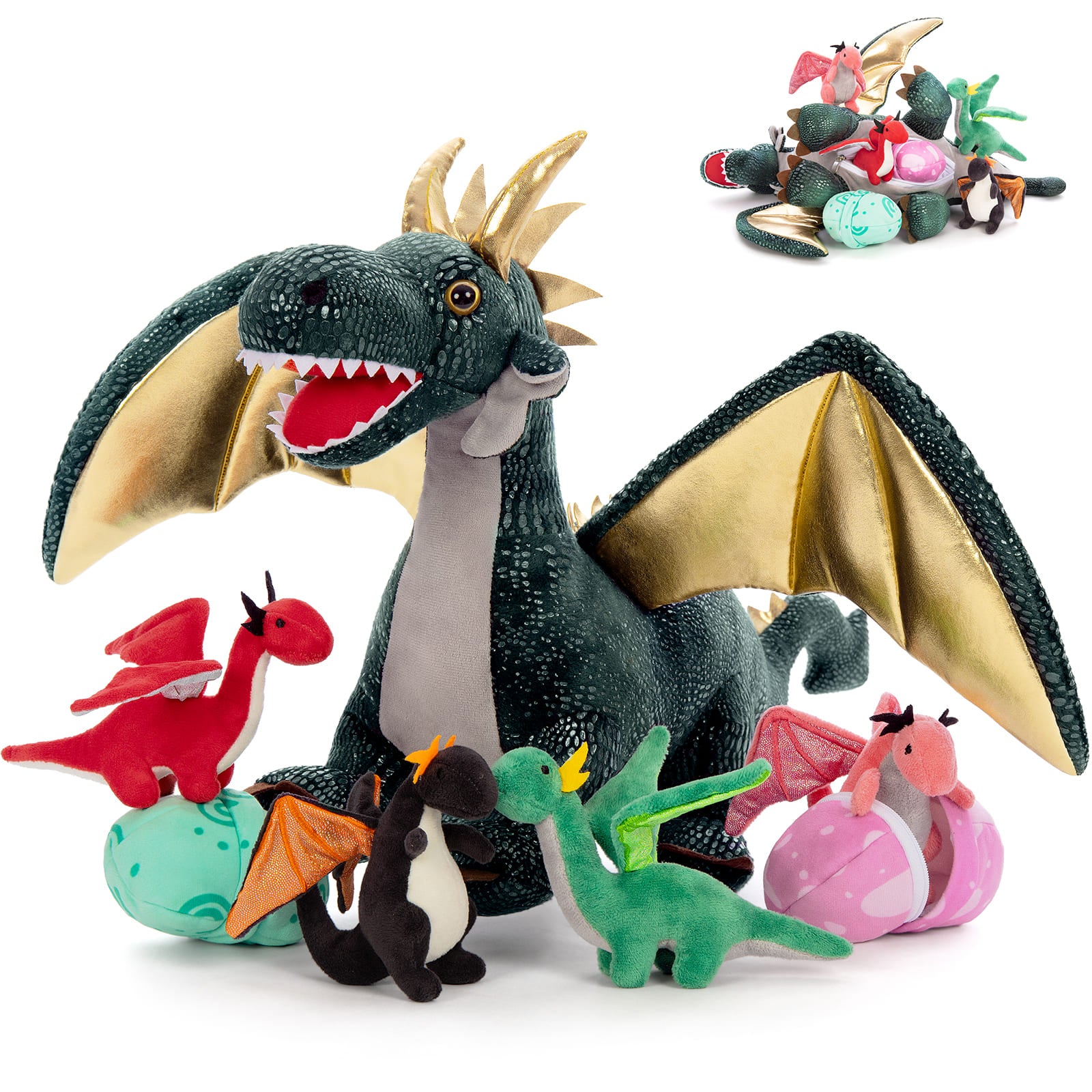 Stofftierset „Fliegender Drache“, 20 Zoll