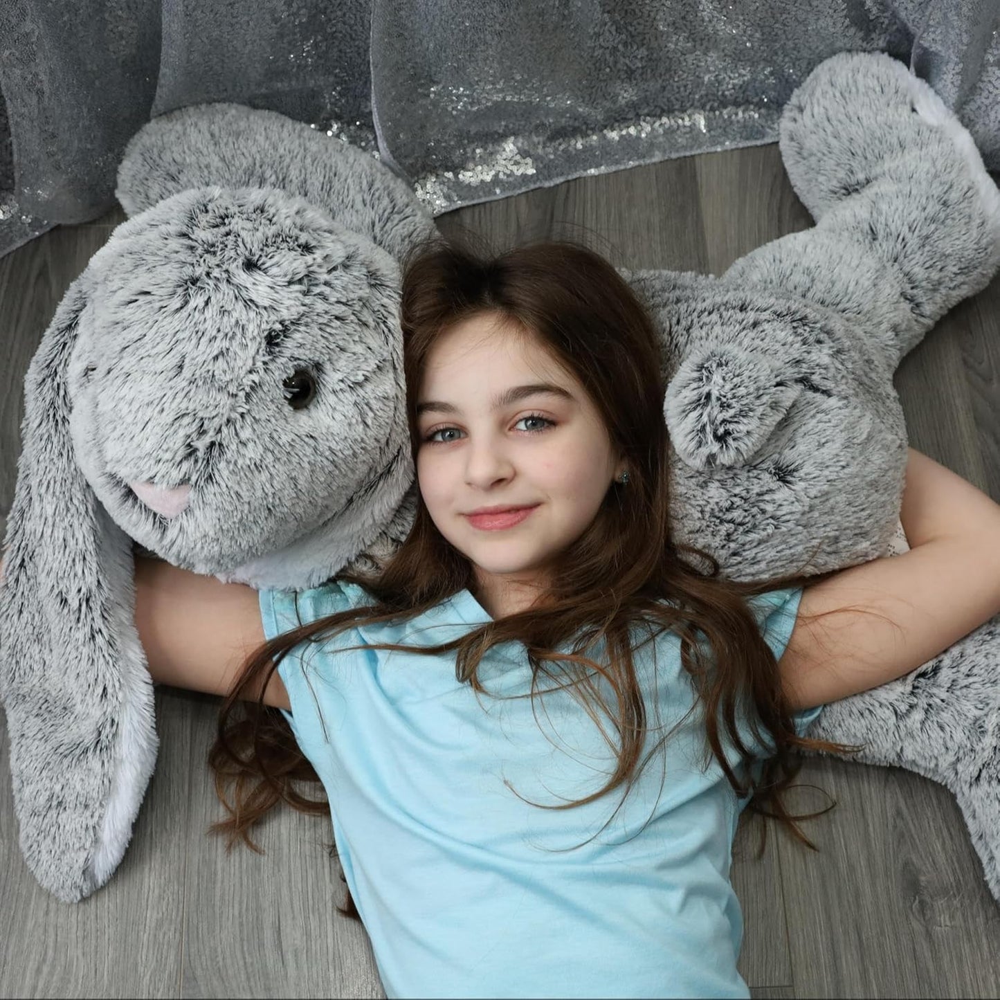 Giant Grey Bunny Plush Toys - Big Rabbit Stuffed Animals - Easter Party Favors - Easter Gift for Children