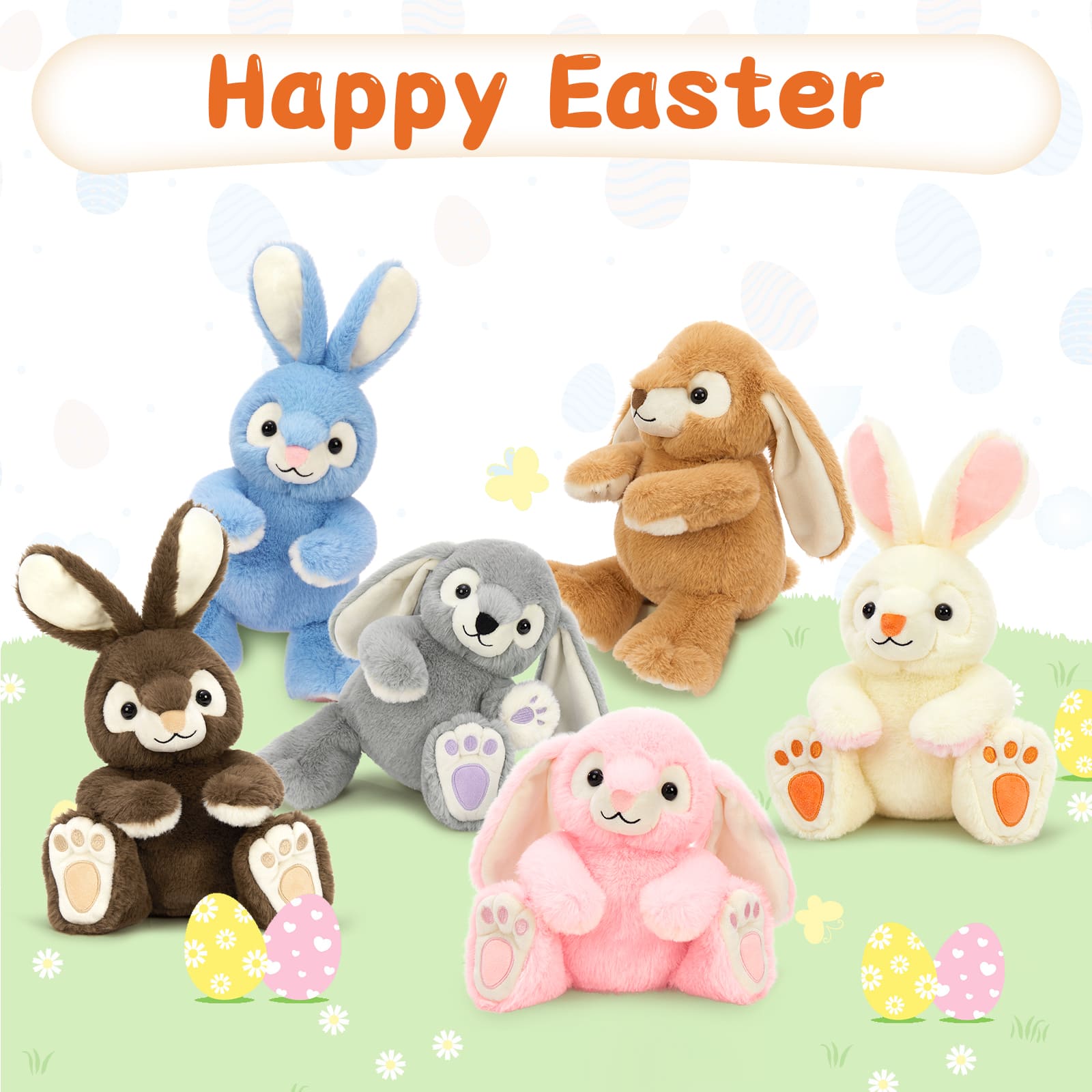 6 Pcs Bunny Stuffed Animals Rabbit Plush Toys, 15 Inches