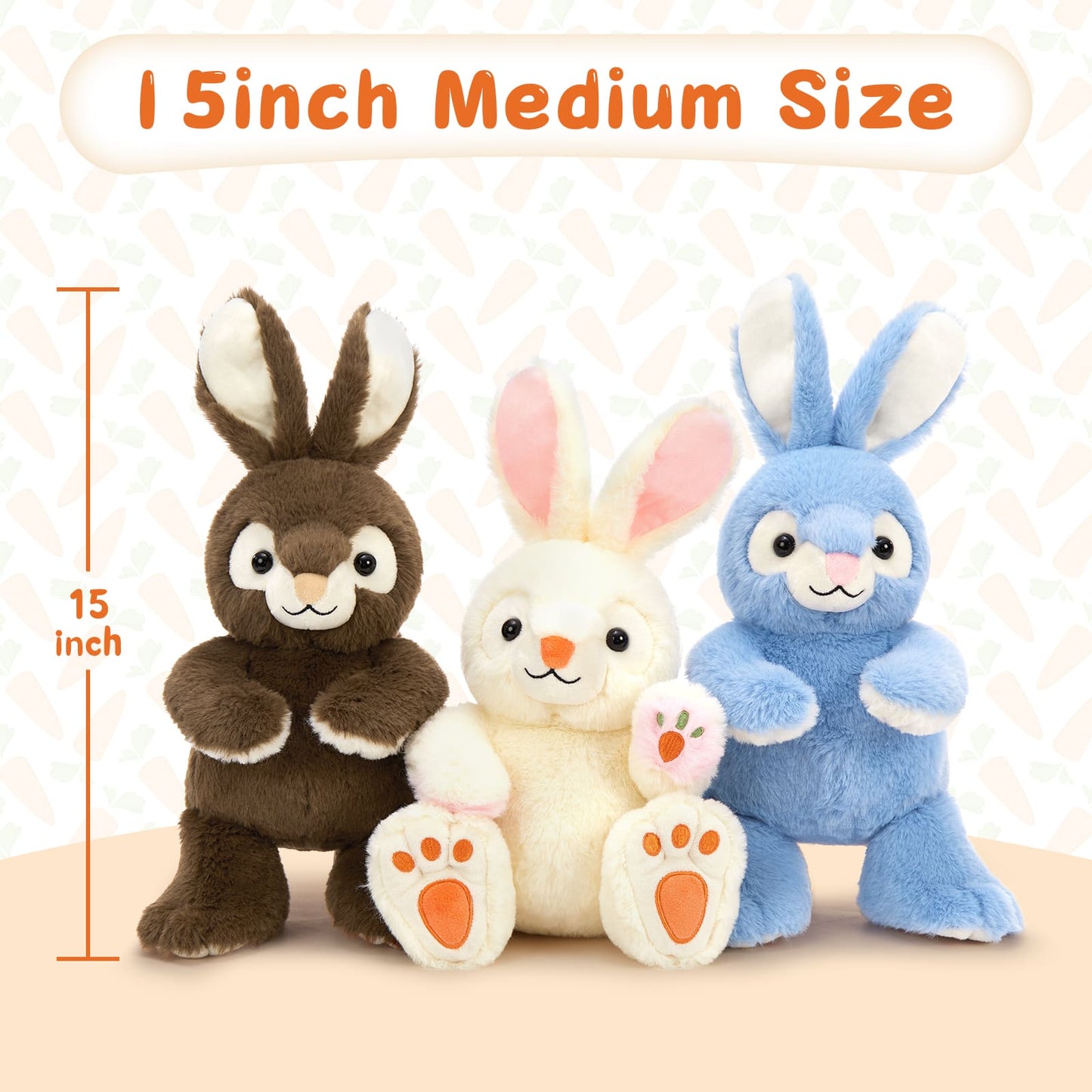 6 Pcs Easter Bunny Stuffed Animals - Wholesale Rabbit Plush Toys - 15 Inches Stuffed Bunny - Easter Party Favors - Easter Favors