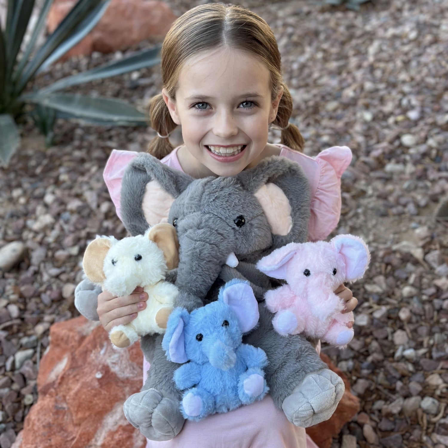 Elephant Plush Toy Set, Grey, 20 Inches