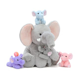 15.7 Inch Elephant Stuffed Animal with Four Baby Elephants