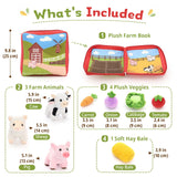 Interactive Farm Cloth Book with Plush Animals, Vegetables & Hay Bale