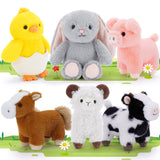 7.87-Inch Farm Animal Plush Toy Set for Kids