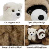 Ferret Family Plush Toy Set with Two Baby Ferrets 17.7 Inch