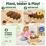 12-Piece Garden Plush Set, Cute Flower Plants, Soil, Planter & Tools