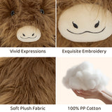 Highland Cow Plush Toy with Three Baby Calves Inside 20 Inch