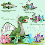 7 Pcs Dragon Stuffed Animals - Dragon Stuffed Animal Babies with Their Mom - Cute Dragon Plush Dolls for Girls Boys - Stuffed Animals with Babies Inside - Creative Christmas/Birthday Gift for Kids Teens Adults