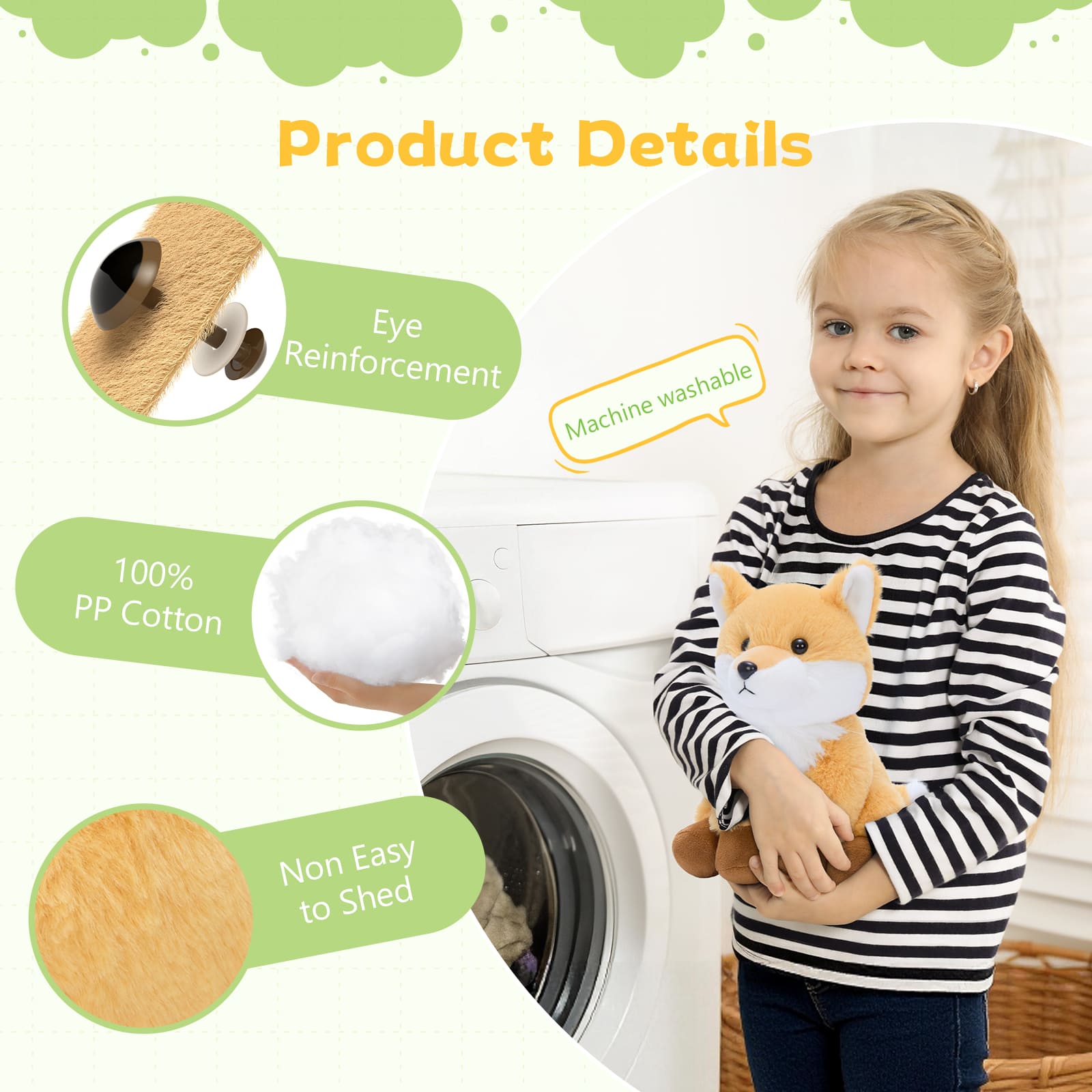6 PCS Woodland Stuffed Animals Plush Set Cute Nursery Decor & Gift Set