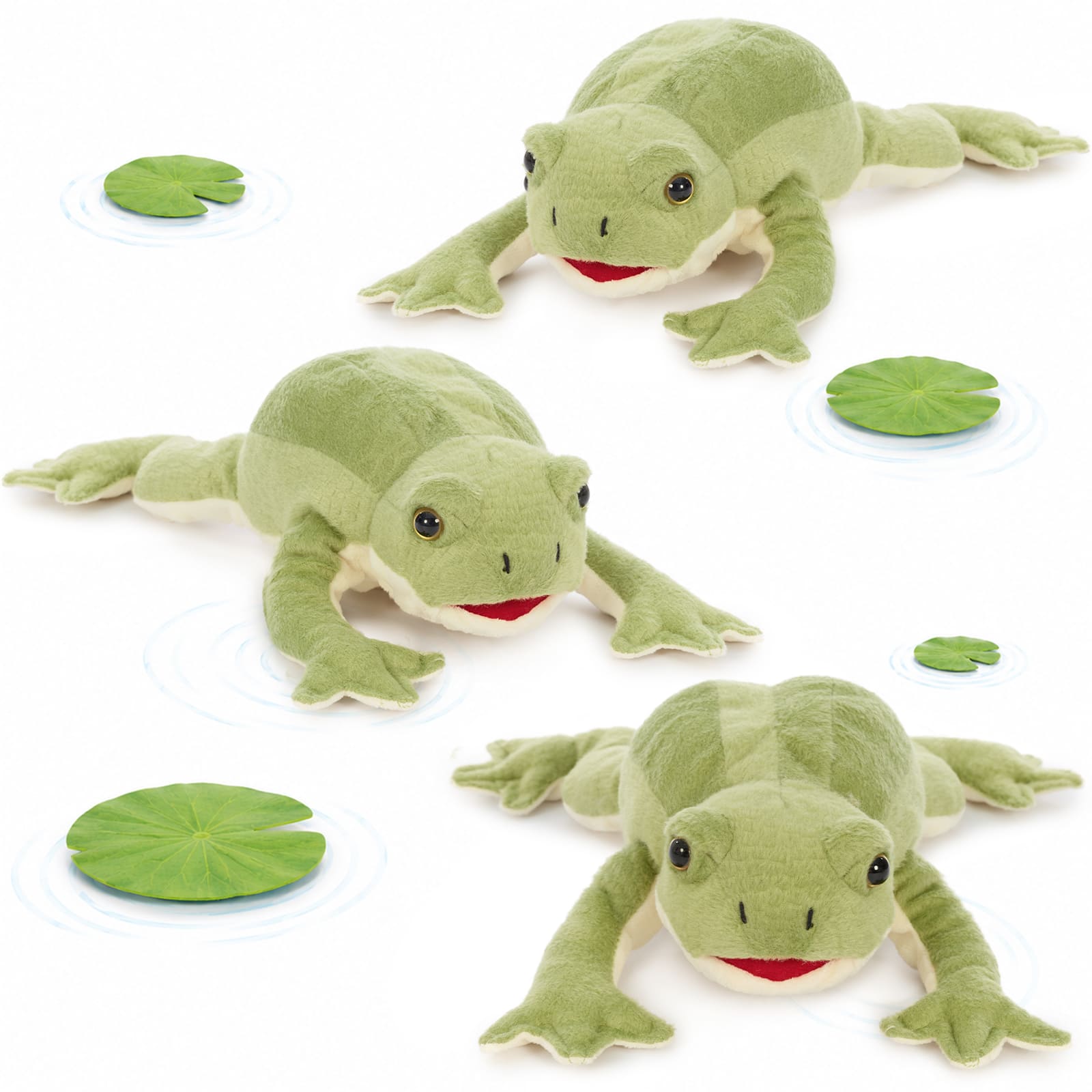 12" Weighted Frog Plush Toy Set – Soft Stuffed Green Frog for Comfort & Cuddles