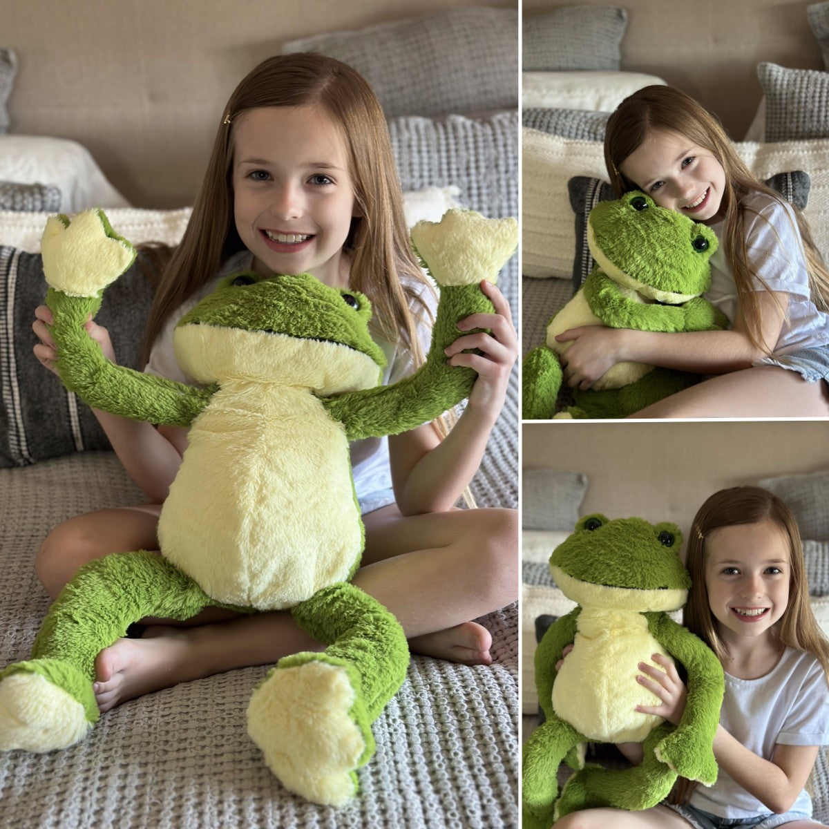 Realistic Frog Stuffed Animals - Big Green Frog Plush Toys 24 Inches - Cute Cartoon Frog Plush Pillows for Kids - MorisMos Stuffed Animals - Christmas/Birthday/Valentine's Day/Baby Shower Gift Choice