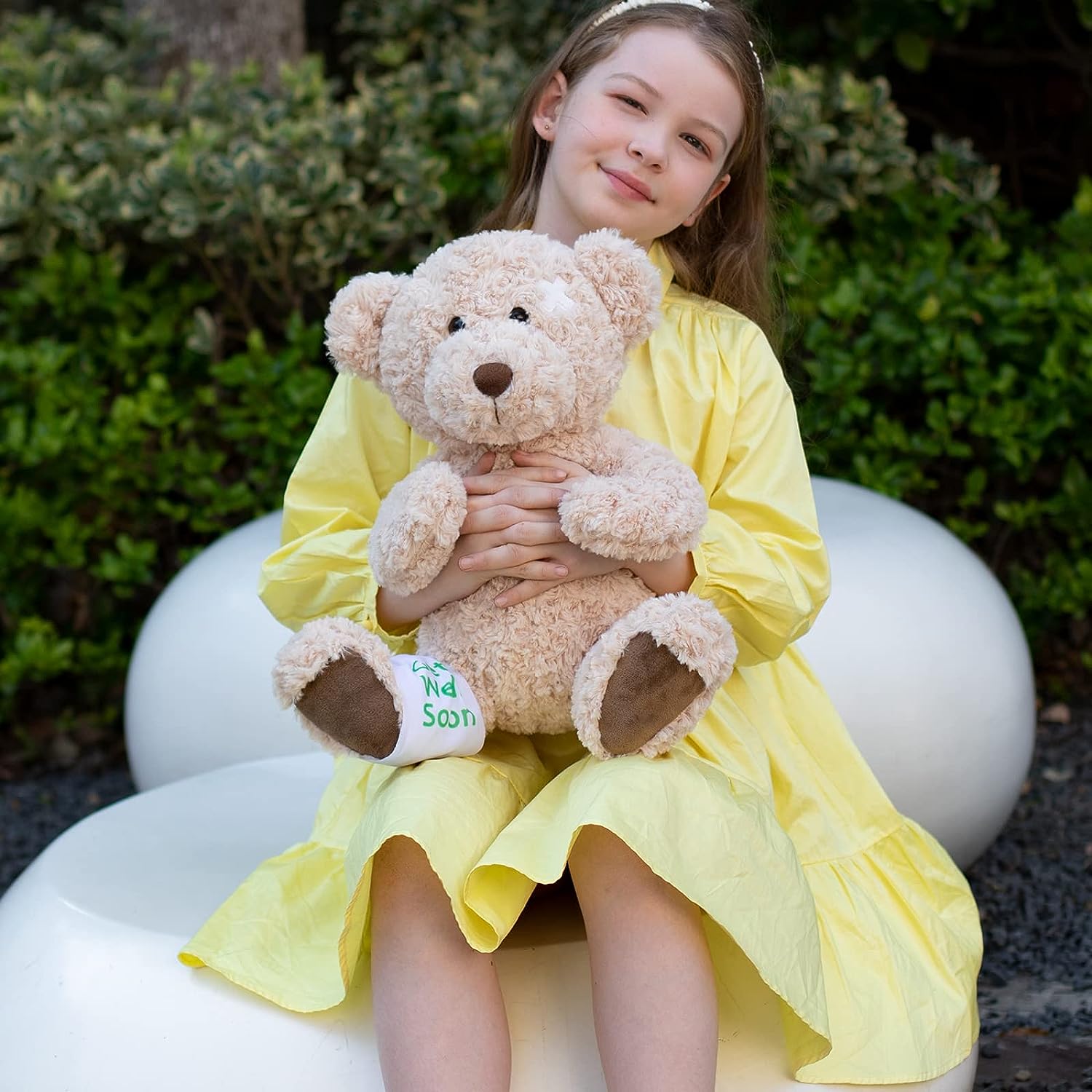 Get Well Soon Teddy Bear, Brown, 13.8 Inches