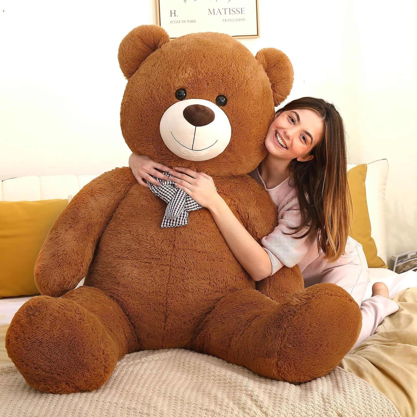 Massive Brown Teddy Bear Plush Toys - Dark Brown Teddy Bear Stuffed Animals - Massive Valentine's Day Teddy Bears&Gifts - Soft Cuddly Smiling Face Big Teddy Bear Plush Gift for Girlfriend/Boyfriend - Teddy Bear Plush Dolls for Birthday/Baby Shower/Christmas