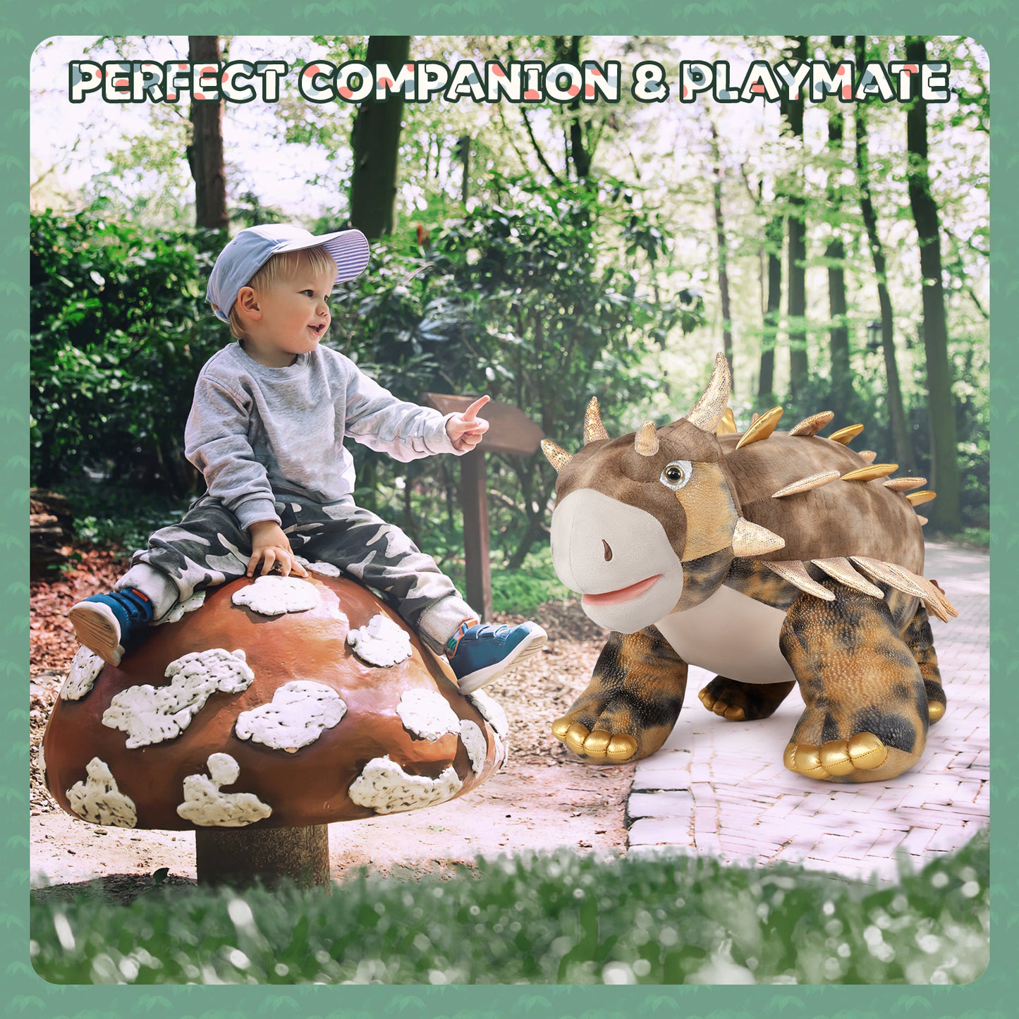 Giant Ankylosaurus Plush Toy - Gitant Dino Stuffed Animals, 47 Inches - Jumbo Dino Soft Toys - Huge Big Size Fluffy Plushy Fat Plushie - Jurassic Park Dinosaur Toys for Children - Jurassic Park Theme Baby Shower - Christmas/Birthday/Baby Shower/Thanksgiving/Graduation Gift Ideas - MorisMos Stuffed Animals - Free Shipping