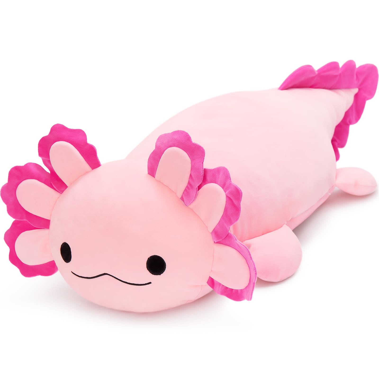 Giant Axolotl Plush Pillow Salamander Stuffed Animals, Pink/Blue, 39 Inches