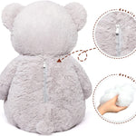Grey Teddy Bear Plush Toys - Happy Smiling Face Pluffy Teddy Bear - Giant Teddy Bear Stuffed Animals - Teddy Bear Theme Baby Shower - Cute Teddy Bear Plush Dolls - Valentine's Day Teddy Bears&Gifts - Anniversary Gift for Wife/Husband - Vday Gift for Girlfriend/Boyfriend - Stuffed Animal Bear Babies with Their Mom
