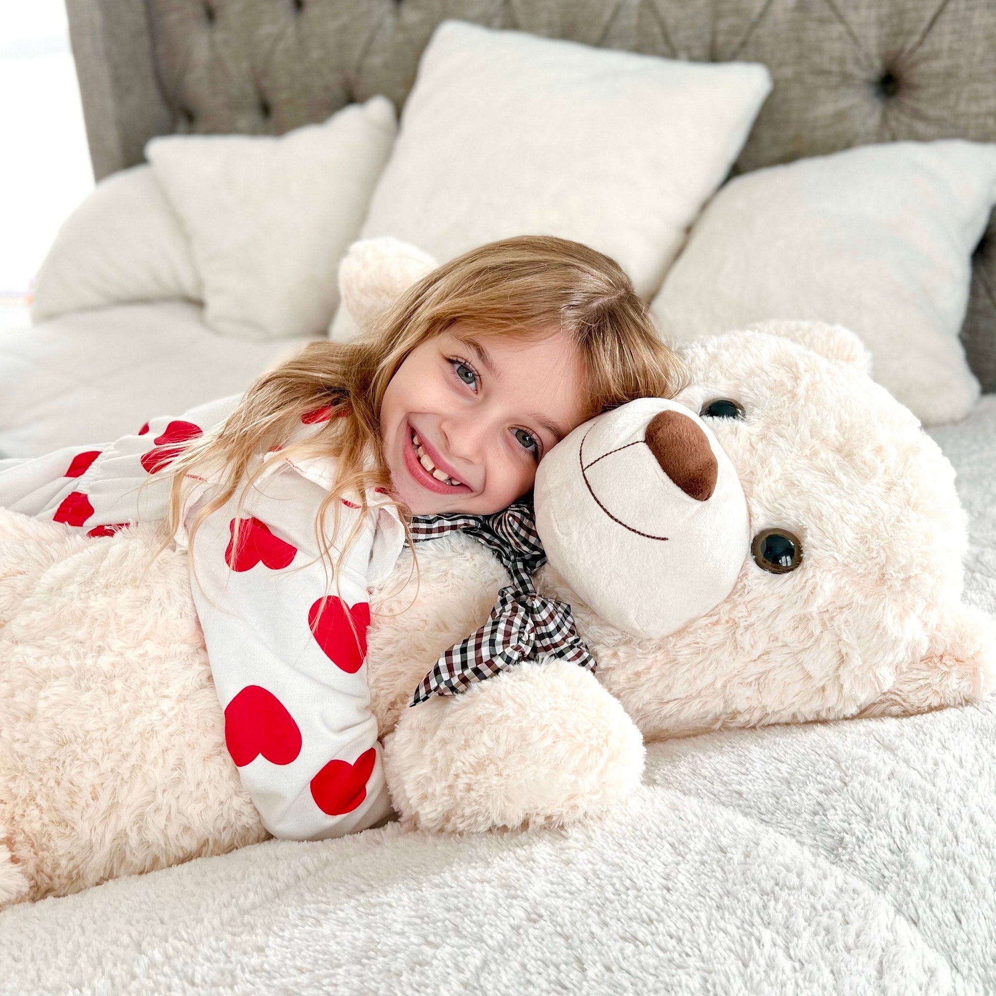 Giant Teddy Bear Stuffed Toy, Beige, 39/47/55/59 Inches