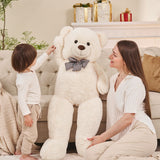 Huge Beige Teddy Bear Plush Toys - White Teddy Bear Stuffed Animals - Massive Valentine's Day Teddy Bears&Gifts - Soft Cuddly Smiling Face Big Teddy Bear Plush Gift for Girlfriend/Boyfriend - Teddy Bear Plush Dolls for Birthday/Baby Shower/Christmas