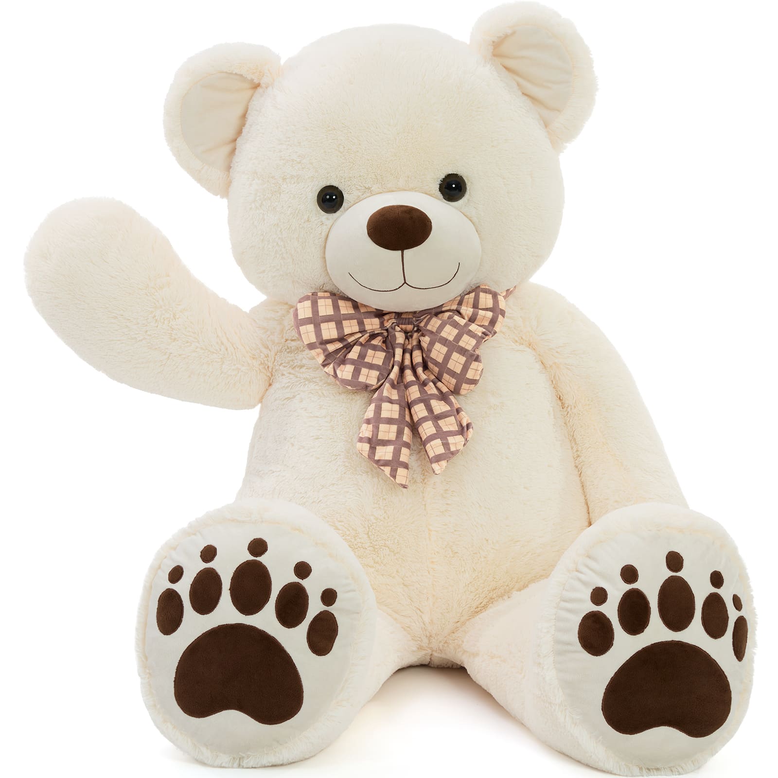 Giant Teddy Bear Stuffed Animals, Brown/Pink/Beige, 5 Feet