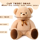 Giant Teddy Bear Stuffed Animals - 4 FT Brown Teddy Bear Plush Toys - Valentine's Day Gift for Girlfriend/Boyfriend - Fluffly Cuddly Plushy Fluffy Toy - Cute Teddy Bear Plush Pillows for Kids - Christmas/Birthday Gift for Children/Teens/Adults - Romantic Anniversary Gift for Wife/Husband - Wedding Gift for Friends - Teddy Bear Theme Baby Shower
