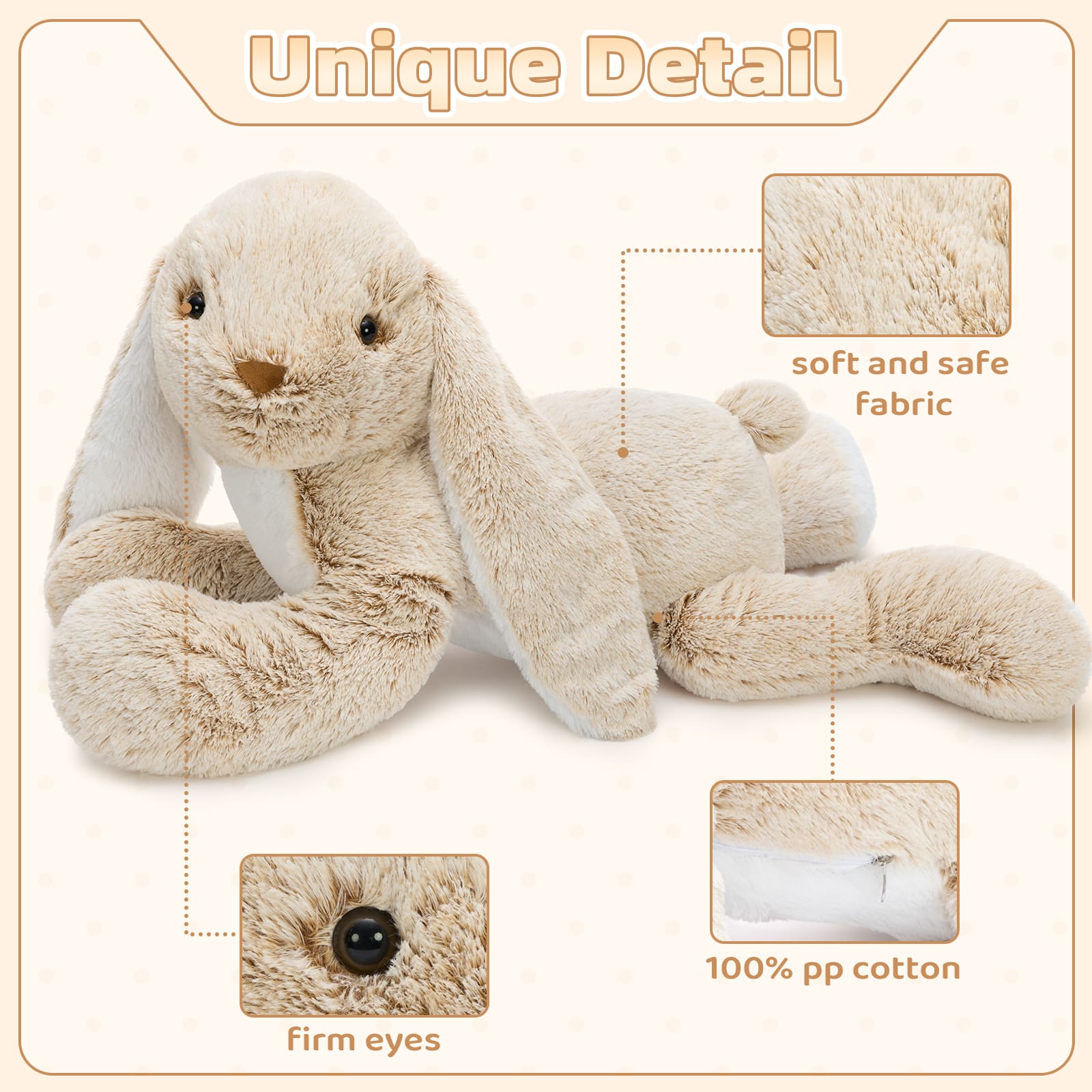 Bunny Plush Toy Rabbit Stuffed Animals, Grey, 31.5 Inches