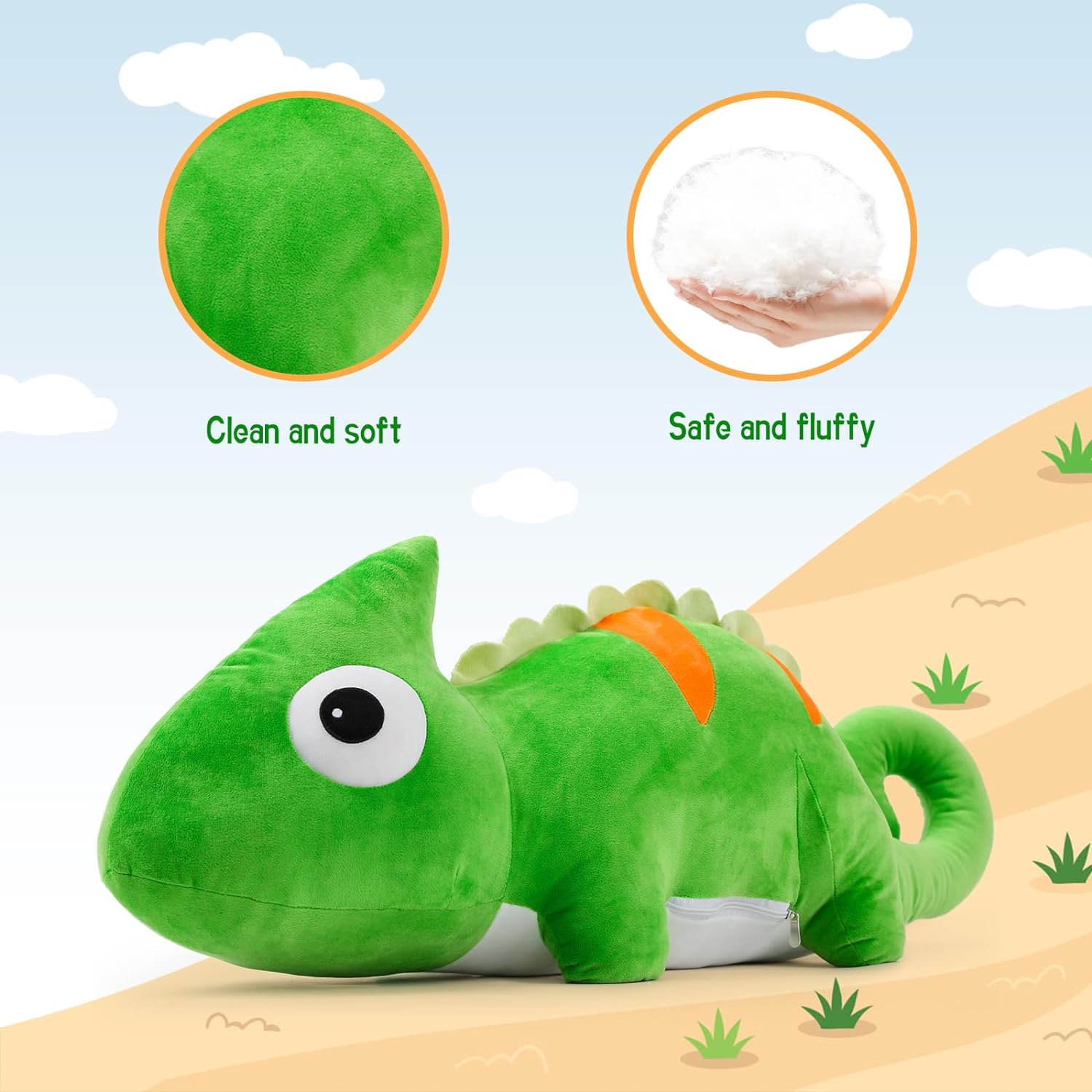 Giant Chameleon Stuffed Toy, 39 Inches