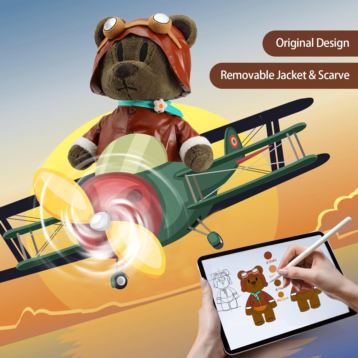 Pilot Teddy Bear Stuffed Toy, 35 Inches