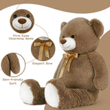 MorisMos Stuffed Animals - Giant Dark Brown Teddy Bear Plush Toys - 52 Inches Teddy Bear Plush Dolls - Valentine's Day Teddy Bears&Gifts for Boyfriend/Girlfriend - ' We Can Bearly Wait' Teddy Bear Theme Baby Shower Decor Ideas - Gender Reveal Party Teddy Bear Decorations -Birthday/Christmas/Graduation Gift for friends - Romantic Anniversary Gift for Wife/Husband