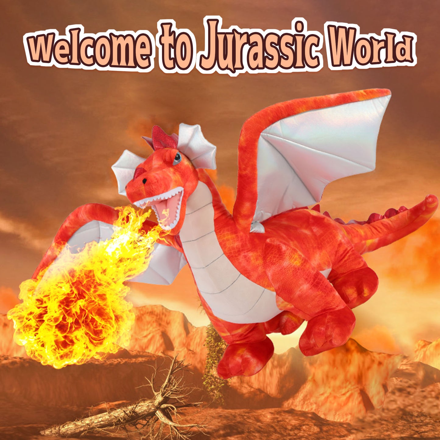 Giant Flying Dragon Plush Toy - Red Dragon Stuffed Animals, 5 FT - Jumbo Dragon Soft Toys - Huge Big Size Fluffy Plushy Fat Plushie - Cool Plush Toys for Children - Dragon Theme Baby Shower - Christmas/Birthday/Baby Shower/Thanksgiving/Graduation Gift Ideas - MorisMos Stuffed Animals - Free Shipping