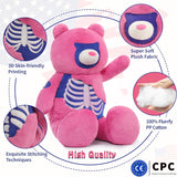 Giant Goth Teddy Bear, Pink, 43 Inches
