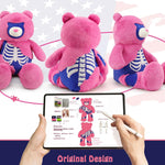 Giant Goth Teddy Bear, Pink, 43 Inches