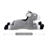 Lifelike Grey Donkey Plush Toy Farm Stuffed Animal 43 Inch