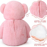 Giant Teddy Bear Stuffed Animals - 4 FT Pink Teddy Bear Plush Toys - Valentine's Day Gift for Girlfriend/Boyfriend - Fluffly Cuddly Plushy Fluffy Toy - Cute Teddy Bear Plush Pillows for Kids - Christmas/Birthday Gift for Children/Teens/Adults - Romantic Anniversary Gift for Wife/Husband - Wedding Gift for Friends - Teddy Bear Theme Baby Shower