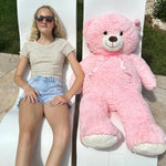 MorisMos Stuffed Animals - Giant Pink Teddy Bear Plush Toys - 52 Inches Teddy Bear Plush Dolls - Valentine's Day Teddy Bears&Gifts for Boyfriend/Girlfriend - ' We Can Bearly Wait' Teddy Bear Theme Baby Shower Decor Ideas - Gender Reveal Party Teddy Bear Decorations -Birthday/Christmas/Graduation Gift for friends - Romantic Anniversary Gift for Wife/Husband