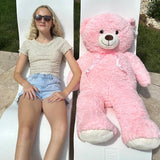 MorisMos Stuffed Animals - Giant Pink Teddy Bear Plush Toys - 52 Inches Teddy Bear Plush Dolls - Valentine's Day Teddy Bears&Gifts for Boyfriend/Girlfriend - ' We Can Bearly Wait' Teddy Bear Theme Baby Shower Decor Ideas - Gender Reveal Party Teddy Bear Decorations -Birthday/Christmas/Graduation Gift for friends - Romantic Anniversary Gift for Wife/Husband