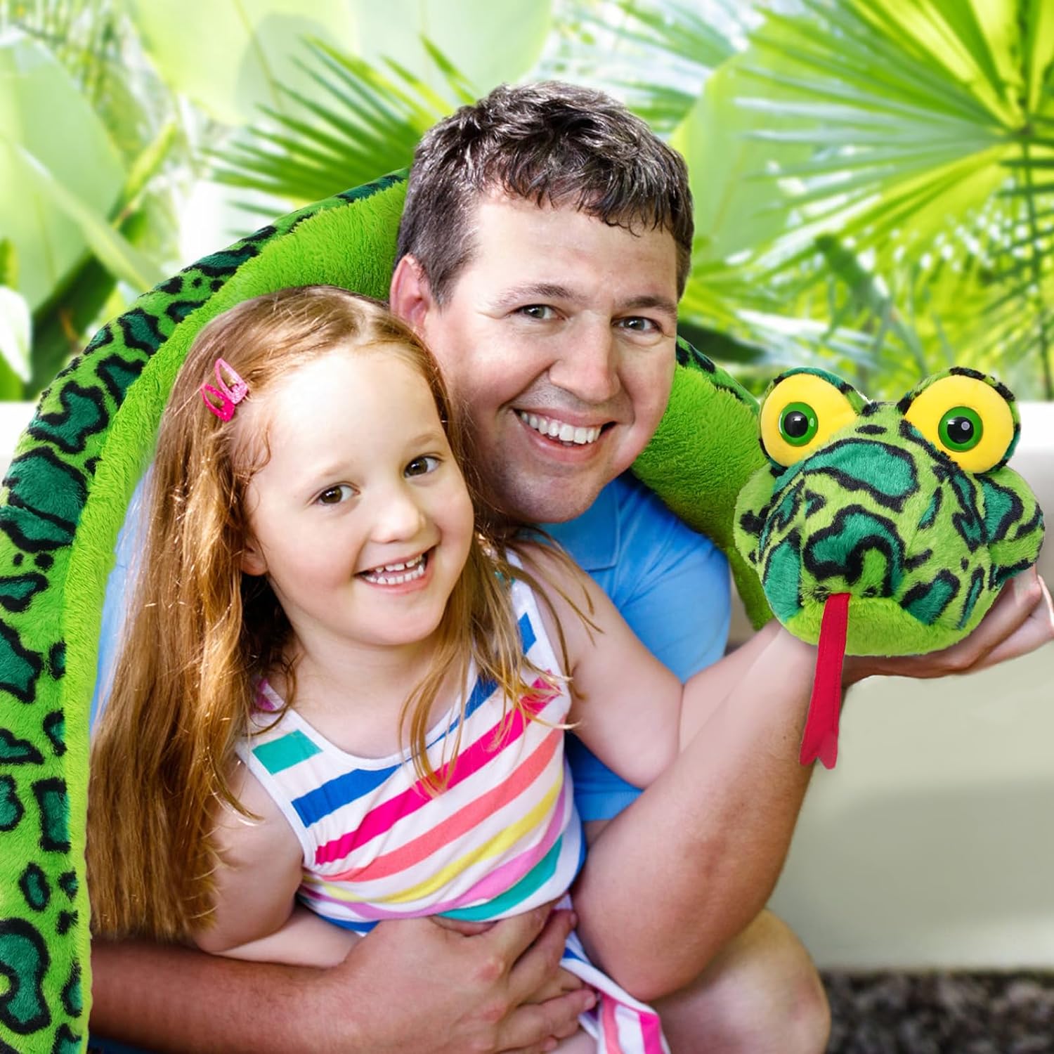 Giant Python Long Snake Plush Toy, Green, 98 Inches