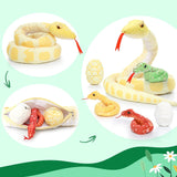 6 Pcs Realistic Snake Stuffed Animals - Snake Stuffed Animal Babies with Their Mom - Simulation Python Plush Dolls for Girls Boys - Stuffed Animals with Babies Inside - Cool Boa Plush Toys - Creative Christmas/Birthday/Halloween Gift for Kids Teens Adults