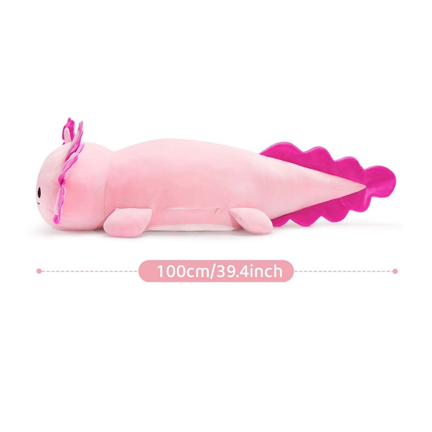Giant Axolotl Plush Pillow, Pink/Blue/Mint Green/Rainbow, 39/47 Inches