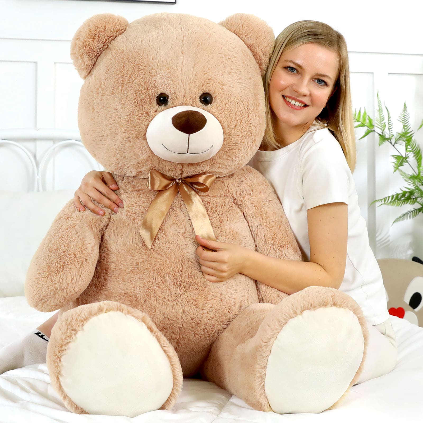 Teddy Bear Plush Toy Teddy Stuffed Animals, Light Brown, 42 Inches