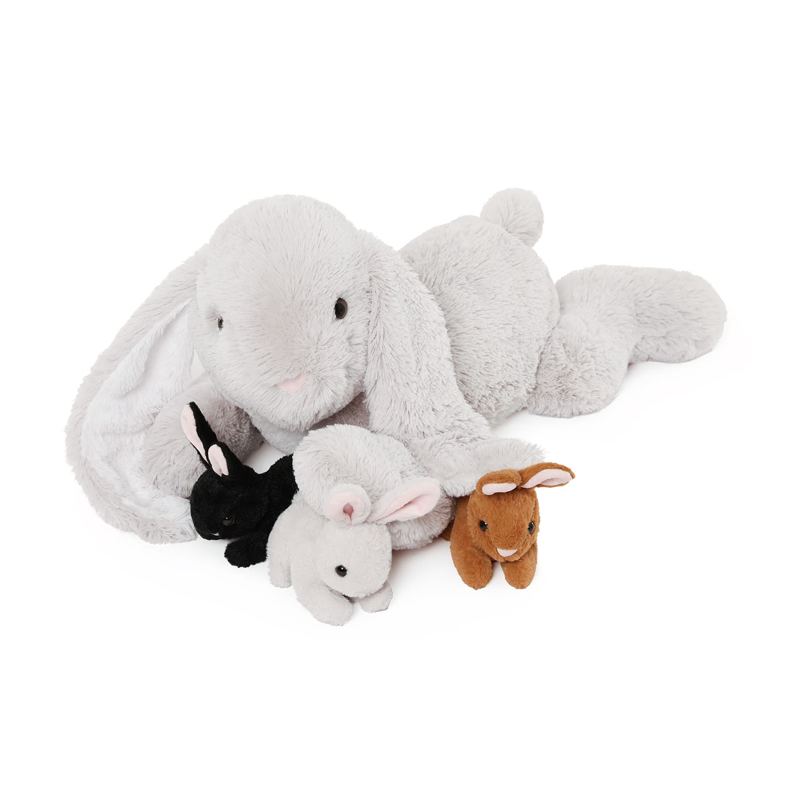 24 Inch Bunny Rabbit Plush Toy Set with Three Baby Rabbits