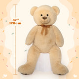 Giant Teddy Bear Plush Toy, Brown, 47 Inches