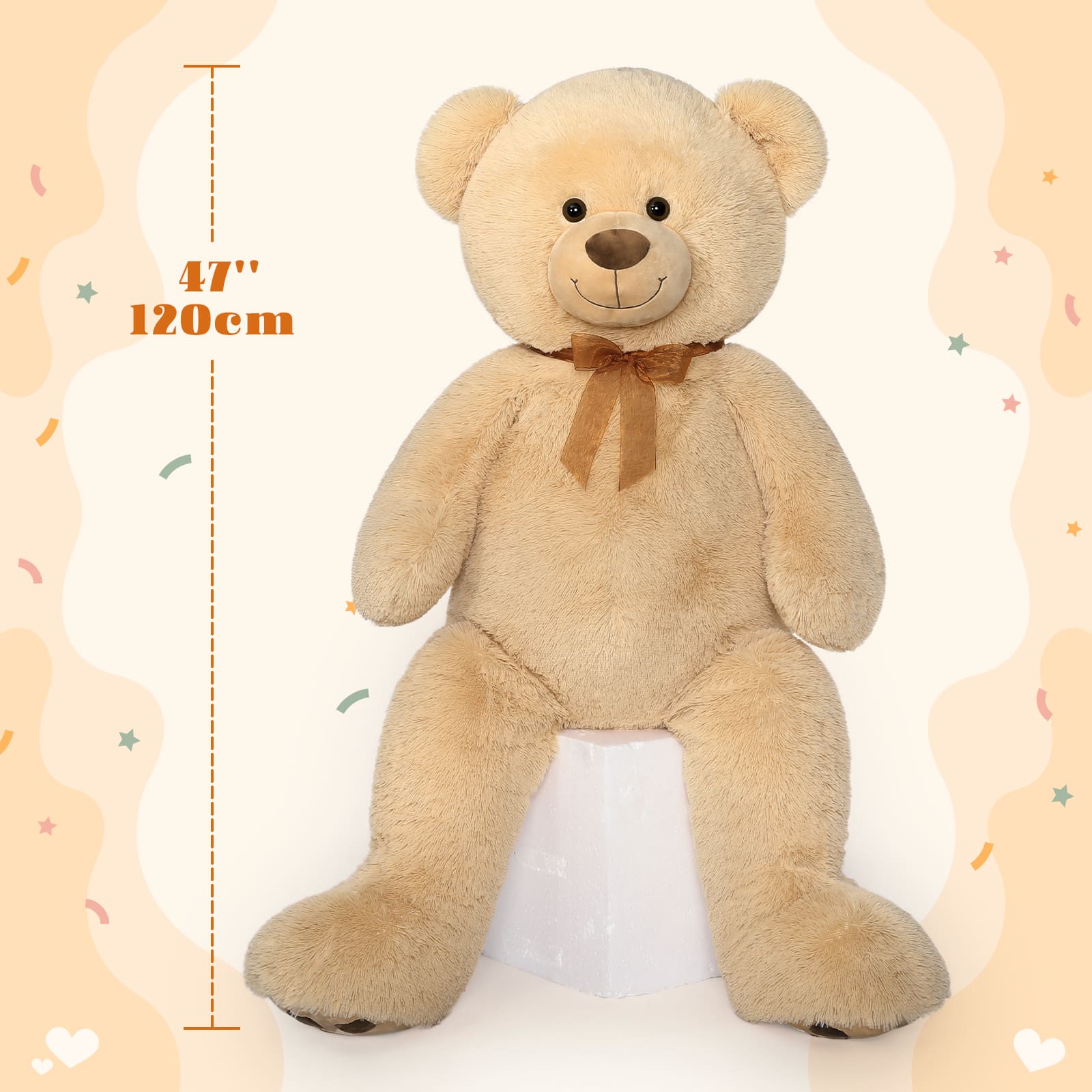 Ours en peluche géant, marron, 47 pouces