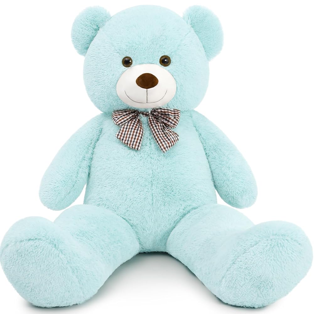 Riesiger Teddybär, Stofftier, 47 Zoll, Himmelblau