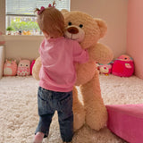 Giant Teddy Bear Plush Toy, Beige, 35.4/51 Inches - MorisMos Stuffed Animals