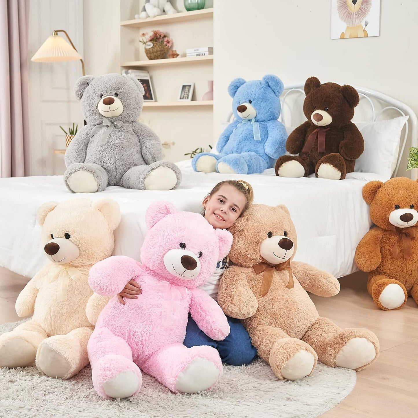 Giant Teddy Bear Plush Toy, Dark Brown, 35.4/51 Inches - MorisMos Plush Toys